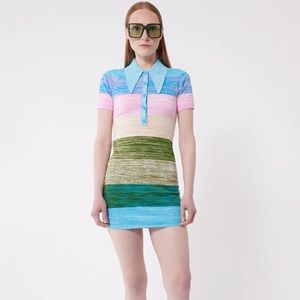 Space Dye Peachskin Polo Mini Dress